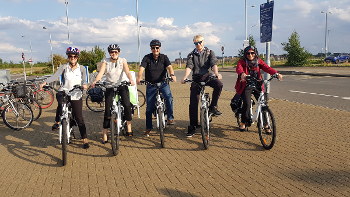 Ensors' staff using electric bikes from Cambridge Electric Transport